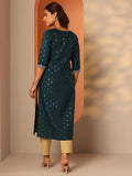 Libas Women'S Silk Blend Straight Kurta (29813_Teal