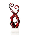 Badash Crystal Pietro Murano Style Art Glass Black And Red Swirl 13 Inch Centerpiece