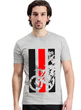 Adro Men'S Bike Rider Printed Cotton T-Shirt (Rn22-2-Bik-Gr_Grey_S)