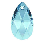 100pcs Czech Faceted Crystal Glass Pear Chandelier Pendant Drop Beads Suncatcher 22mm Large March Aquamarine Blue Birthstone