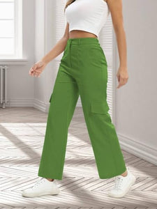 Toplot Cotton Multi-Pocket Cargo Pant For Women (Straight-Cargo-5191-Green-30),Green,30,B0D5VG1TSM