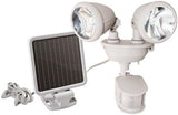 Solar-Powered Dual Head LED Security Light - Off White