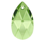 50pcs Czech Faceted Crystal Glass Pear Chandelier Pendant Drop Beads Suncatcher 22mm Large August Peridot Green Birthstone