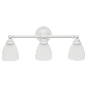 All The Rages Essentix 3-Light Metal & Glass Vanity Fixture In White