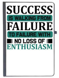Udnag Ruled Notebook Diary Success | Success Is Walking, [A5 80Pages 80Gsm]