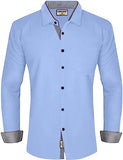 Lookmark Men'S Cotton Blend Blue Color Stitched Solid Full Sleeve Shirt(Amzn-Shirt 54-L)