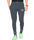 LookMark Men's Slim Fit Solid Lycra Blend Full Elastic Sport Wear Running Gym Stretchable Jogger Track Pant in Grey Color(Track 04 Grey-S),Grey