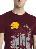 Adro Mens Sun Printed Cotton T-Shirt (Rn22-1-Sun-Mr_Maroon_L)