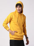 Adro Mens Cotton Solid Hoodie Sweatshirts (H23-Pln-Mu_Mustard_S)