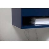 Elegant Decor Roman 40 Aluminum Alloy Mdf Single Bathroom Vanity In Blue