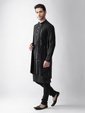 Kisah Men Peanut Layered Kurta Churidar With Nehru Jacket, Full Sleaves, Knee Length, Straight, Regular Fit, Mandarin Collar Eth