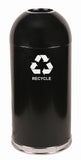 415Dtbk-R-Vv Ergode Dometop Recycling Container - Open Top, Touchless Disposal, Stainless Steel Bottom Band, Durable Steel Shell