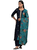 Libas Women'S Silk Blend Printed Kurta Set (36892 Blue