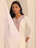 Libas Women'S Cotton Blend Printed Straight Kurtas (98250 Off White Off White Xl