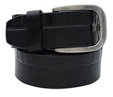 Walletsnbags Embossed Casual Leather Belt (B 49_Black_32)