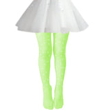 Neska Moda 3 To 7 Years Girls Sparkling Mesh Glitter Fishnet Pantyhose Stockings (Neon Green)Stk786