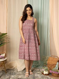 Anni Designer Women'S Cotton Blend A-Line Printed Dress (Vk11 Red-Nw_M_Red_Medium),Red,M,Cotton Blend,A-Line,Kurta