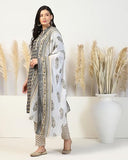Tadkee Women'S Poly Cotton Printed Straight Kurta With Pant & Dupatta (Fn-Kurta-Set-Dupatta-5198-Grey-S)