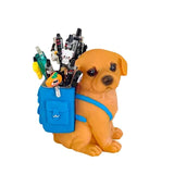 CLOUDTAB Cute Puppy Figurine Pen Holder for Desk Resin Pen Pencil Stand Dog Stationery Organizer for Office Desk Study Table & H
