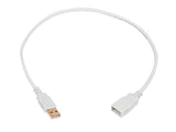 Monoprice 1.5Feet USB 2.0 A Male to A Female Extension 28/24AWG Cable (Gold Plated), White (108604)