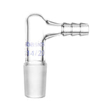 Labasics Glass 90 Degree Vacuum/Gas Adapter, Borosilicate Glass Bent Inlet Adapter with 14/20 Inner Joint and Hose for Laborator