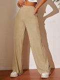 Toplot Women'S Ribbed Knit Wide-Leg Pants(Jqrd-Trouser-5252-Cream-28),Cream,28,B0F297B79F