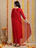 Gosriki Women'S Rayon Blend Straight Embroidered Kurta With Pant & Dupatta (Sharbati Red-Gs_Xl_Red_X-Large),Red,,B0DJD1B23B
