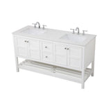 Elegant Decor Theo 60 Steel And Solid Wood Single Bathroom Vanity In White