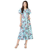 Oomph! Women'S Western & Fusion Wear Midi Dresses For Women Beach Blue - Md57,Pale Blue,Pale Blue,Xl