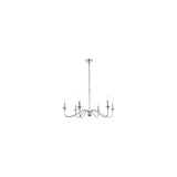 Living District Rohan 6-Light Mid-Century Metal Chandelier In Polished Nickel