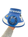 Giggles World Happiness Wrapped In Cuteness Cute Portable Kids Sun Visor Cap With Mini Fan For Outdoor Summer Protection (Boy S