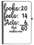 Udnag Ruled Notebook Diary Age | Looks 20 Feels 14 Acts 6 That Makes Me, [A5 80Pages 80Gsm]