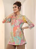 Libas Women'S Silk Blend Printed Straight Kurtis (98009O_Multi_L) Multicolour