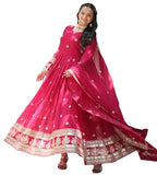 Wedani Faux Georgette With Embroidered Work Anarkali Set For Women (In Alpha 2Xl Regular Pink),PINK,2XL