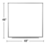 Luxor Home Office School Wall-Mounted Magnetic Dry Erase Whiteboard With Aluminum Frame - 48''W X 48''H
