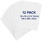 Foam Board 20 x 30 x 3/16 (5mm) - 12 Pack - White Poster Board, Acid Free, Double Sided, Rigid, Sign Board Foamboard for Mountin