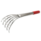 FOMIYES Stainless Steel Clam Rake with Handle and Mesh Net for Beach Shell Digging, Reliable Shell Claw Digger Tool for Seaside 