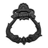 Mystic Colonial Black Powder Coated Ring Door Knocker - Antique Solid Cast Iron Front Door Knocker - Handcrafted Vintage Artisan