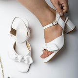 Shoetopia Women'S Block Heel Sandal (8 Uk) /White,White,8,B0BSC9T558