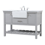 Elegant Decor Clement 48 Aluminum Mdf Single Bathroom Vanity In Gray Finish