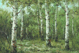 Original Oil Painting of Birch Trees