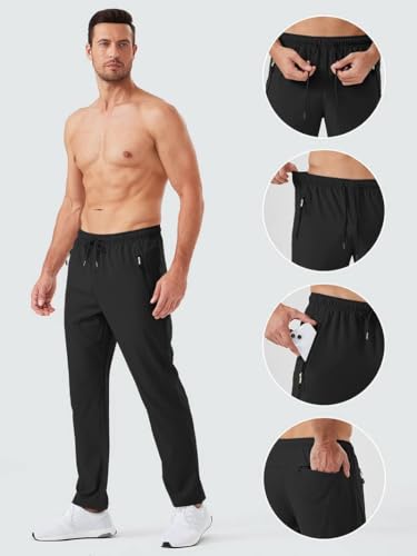 Toplot Track Pants For Men || Activewear Pants || Mens Joggers || Zipper Pocket || Casual Trousers || Stretchable (Sports | Gym | Yoga) (Track-Pant-5217-Black-38),Black,38,B0DRCYVS4G