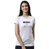 Enamor Essentials Short Sleeve Round Neck Slim Fit Stretch Cotton Tshirt For Womens-E147 (E147_Lilac Iris/Calm Graphic_M)