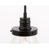 Living District Lyle 1-Light Metal Pendant In Black And Clear Seeded Glass