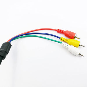 5FT / 1.5M VGA to 3 RCA Cable VGA Male Cable 15 pin Digital to Analog PC TV Video Cable AV Adapter HDTV Laptop PC DVD Display Ca