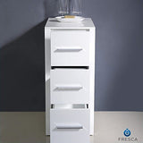 Fresca Bath Torino Bathroom Linen Side Cabinet, 12, White