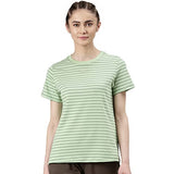 Enamor Women'S Striped Relaxed T-Shirt (A3S1_Soft Green Stripe Choose Love Graphic L)