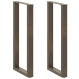 vidaXL Bar Table Legs UShaped 2 pcs Natural Steel 15.7inchx(39.4inch39.8inch) Steel