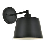 Living District Nota 1-Light Mid-Century Metal Wall Sconce In Black