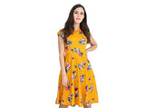 Lookmark Women'S Knee Length Dress (Sd101-Mustard-L)